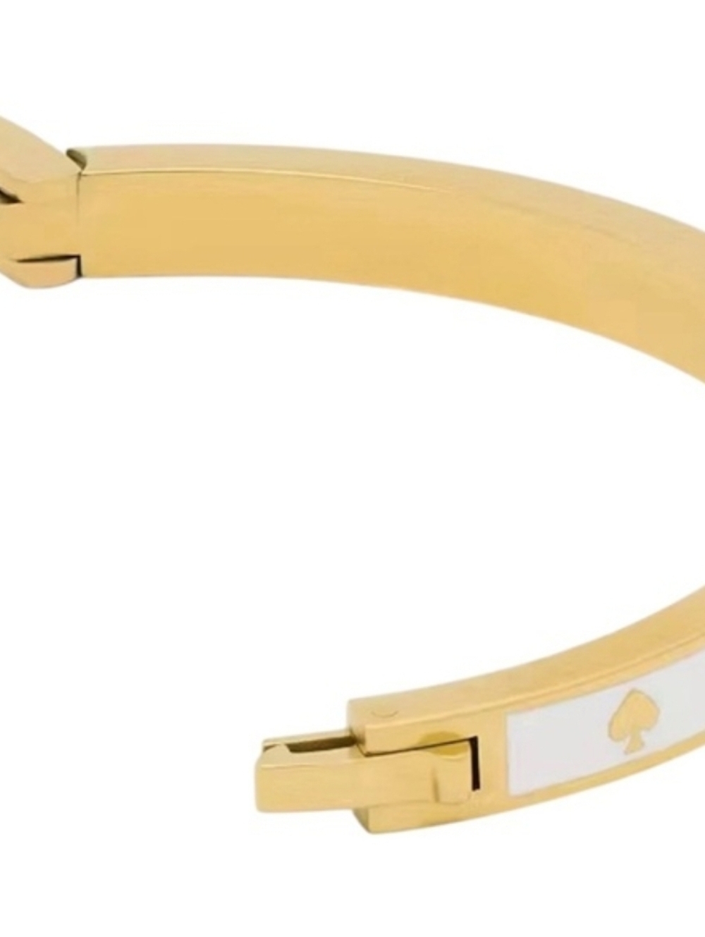 🤍▪️kate spade ▪️White and Gold Spot The Spade Enamel Hinge Bracelet - Picture 3 of 4